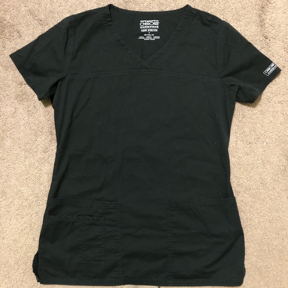 Cherokee Core Strength Black Scrub Top